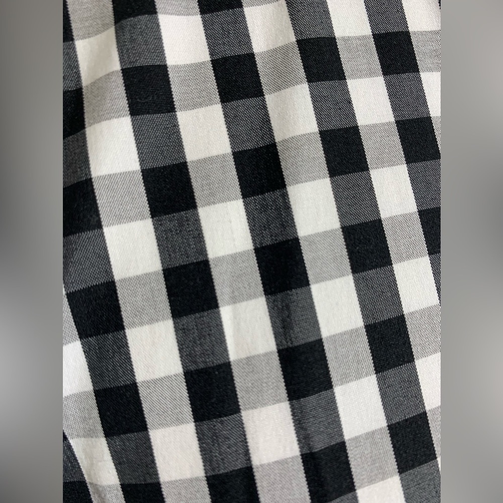 Lafayette 148, 3/4 sleeve button down black and white checkered gingham 8 - Picture 4 of 7